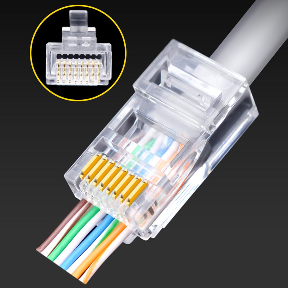 Modern RJ45 Connector Ethernet cable Plugs-Passthrough