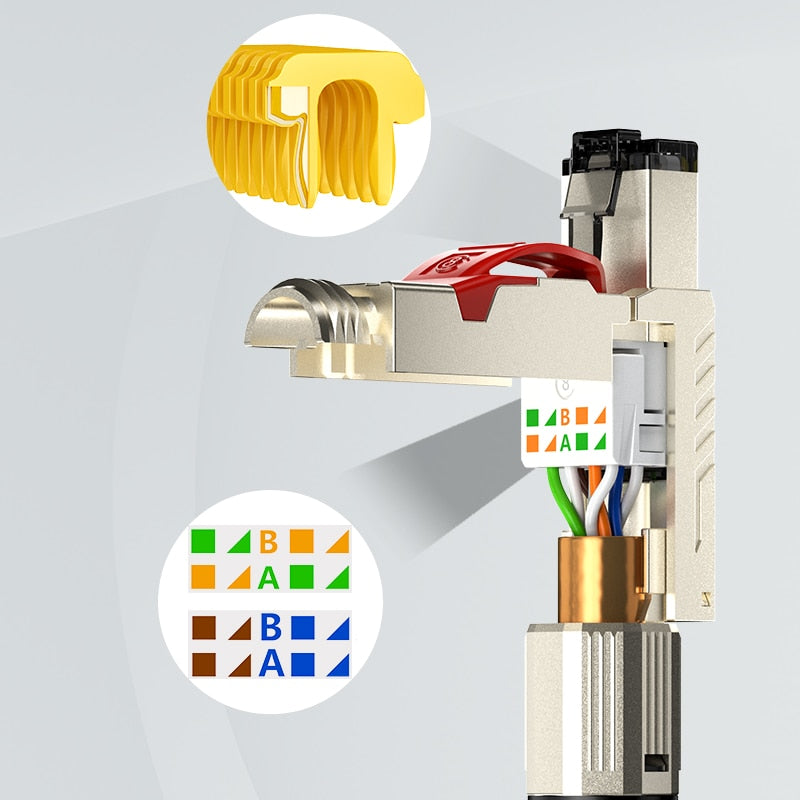 Cat8 Shielded Modular Plug -Fits Cat7A & Cat8 Cable